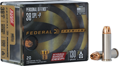 FEDERAL 38 SPECIAL+P 130GR – HYDRA-SHOK JHP 20RD 10BX/CS
