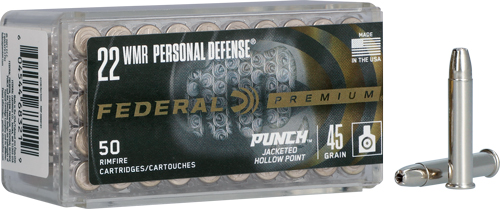 FEDERAL PUNCH 22WMR 45GR JHP – 50RD 60BX/CS