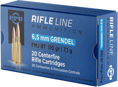 PPU 6.5 GRENDEL 120GR FMJ-BT – 20RD 25BX/CS