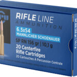 PPU 6.5X54 MANNLICHER SHONAUER – 156GR. JSP-RN 20RD 10BX/CS