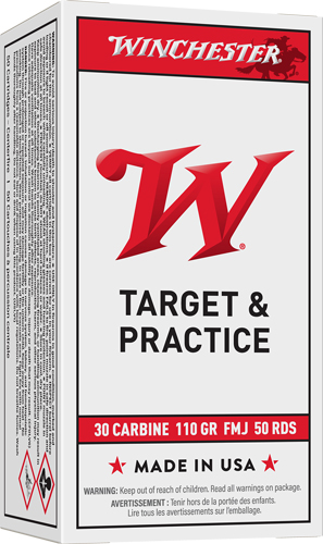 WINCHESTER USA 30 CARBINE – 110GR FMJ-RN 50RD 10BX/CS