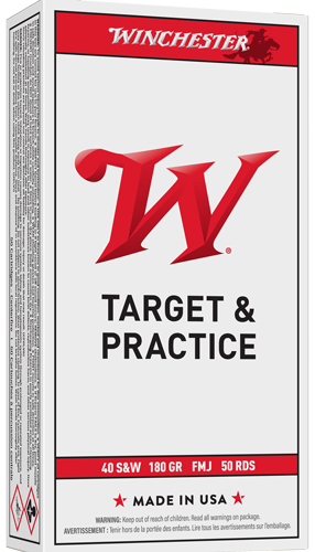 WINCHESTER USA 40 SW 180GR FMJ – TRUNCATED CONE 50RD 10BX/CS