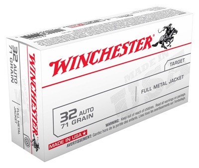 WINCHESTER USA 32 ACP 71GR – FMJ-RN 50RD 10BX/CS