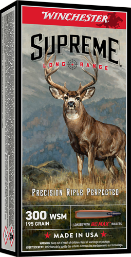 WINCHESTER SUPREME LR 300 WSM – 195GR BC MAX 20RD 10BX/CS
