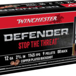 WINCHESTER DEFENDER 12GA 2.75″ – 00 BUCK 9 PELLETS 10RD 10BX/CS