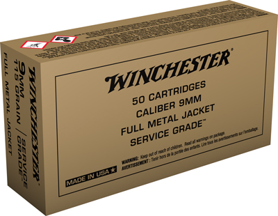 WINCHESTER SERVICE GRADE 9MM – LUGER 115GR FMJ 50RD 10BX/CS