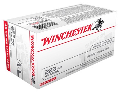 WINCHESTER USA 223 REM 45GR – JHP 40RD 10BX/CS