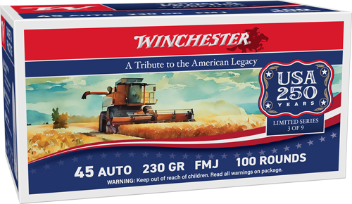 WINCHESTER USA 45 ACP 230GR – FMJ-RN 100RD 250TH ANV 5BX/CS