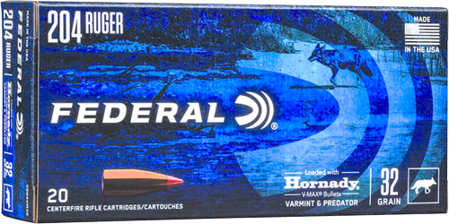 FEDERAL 204 RUGER 32GR V-MAX – 20RD 10BX/CS