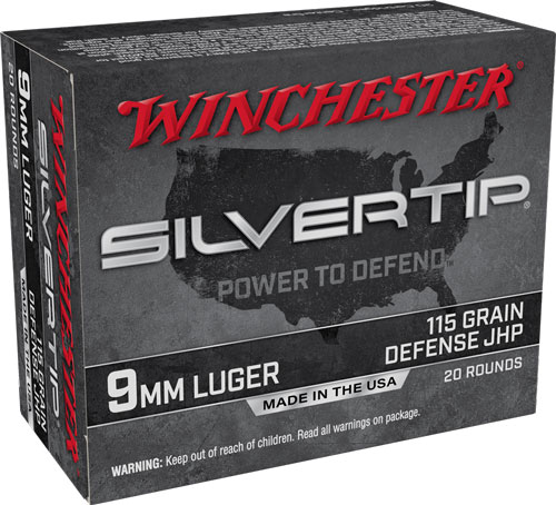 WINCHESTER SILVERTIP 9MM LUGER – 115GR HP 20RD 10BX/CS