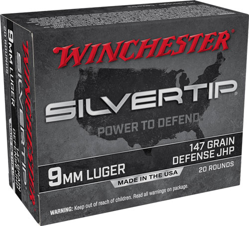 WINCHESTER SILVERTIP 9MM LUGER – 147GR HP 20RD 10BX/CS