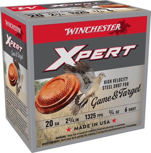 WINCHESTER XPERT STEEL 20GA – 2.75″ 3/4OZ #6 25RD 10BX/CS
