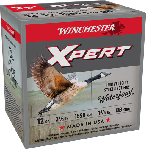 WINCHESTER XPERT STEEL 12GA – 3.5″ 1-3/8OZ #BB 25RD 10BX/CS