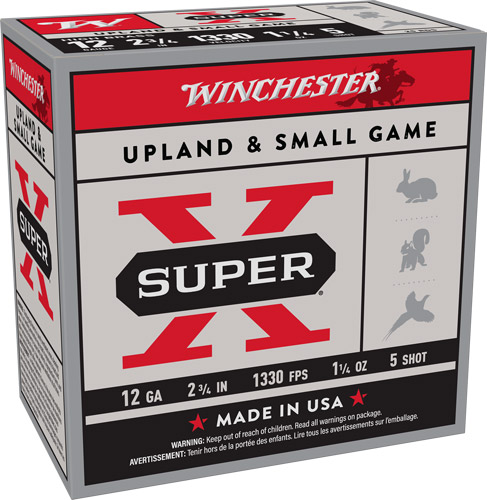 WINCHESTER SUPER-X 12GA 2.75″ – 1-1/4OZ #5 1330FPS 25RD 10BX/C