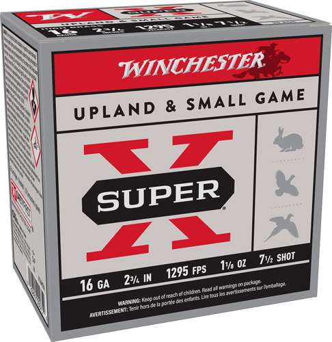 WINCHESTER SUPER-X 16GA 2.75″ – 1-1/8OZ #7.5 25RD 10BX/CS