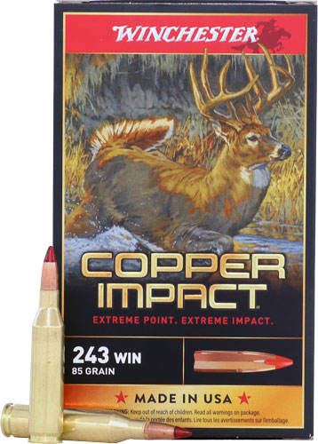 WINCHESTER COPPER IMPACT 243 – WIN 85GR 20RD 10BX/CS