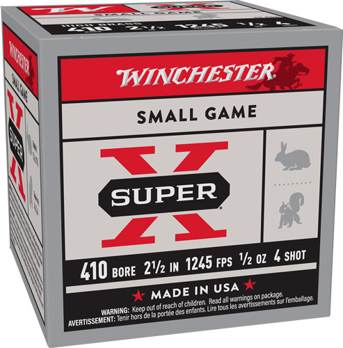 WINCHESTER SUPER-X 410 2.5″ – 1/2OZ #4 25RD 10BX/CS