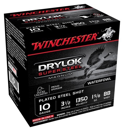 WINCHESTER DRYLOK 10GA 3.5″ – 1-5/8OZ BB 1350FPS 25RD 10BX/C