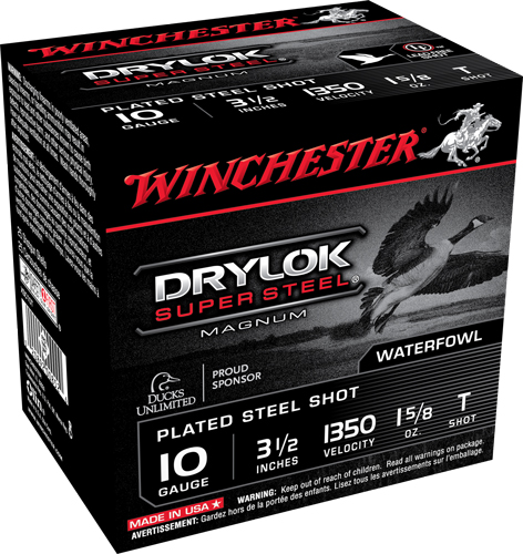 WINCHESTER DRYLOK 10GA 3.5″ – 1-5/8OZ #T 1350FPS 25RD 10BX/C