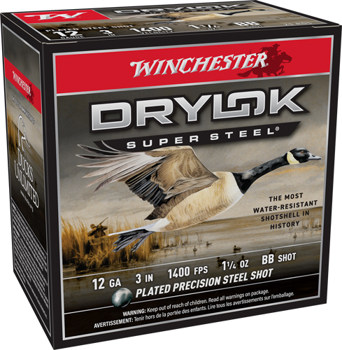 WINCHESTER DRYLOK 12GA 3″ – 1-1/4OZ #BB 25RD 10BX/CS