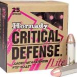 HORNADY CRITICAL DEFENSE LITE – 38 SPECIAL 90GR FTX 25RD 10B/C