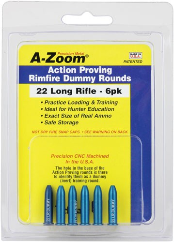 A-ZOOM TRAINING ROUNDS .22LR – ALUMINUM 6-PACK
